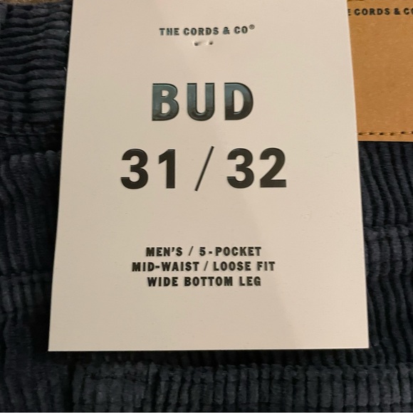 Corduroy Pants Loose Fit Mid Waist Wide Leg Cords & Co Bud Designer NWT 31/32 - Picture 11 of 16